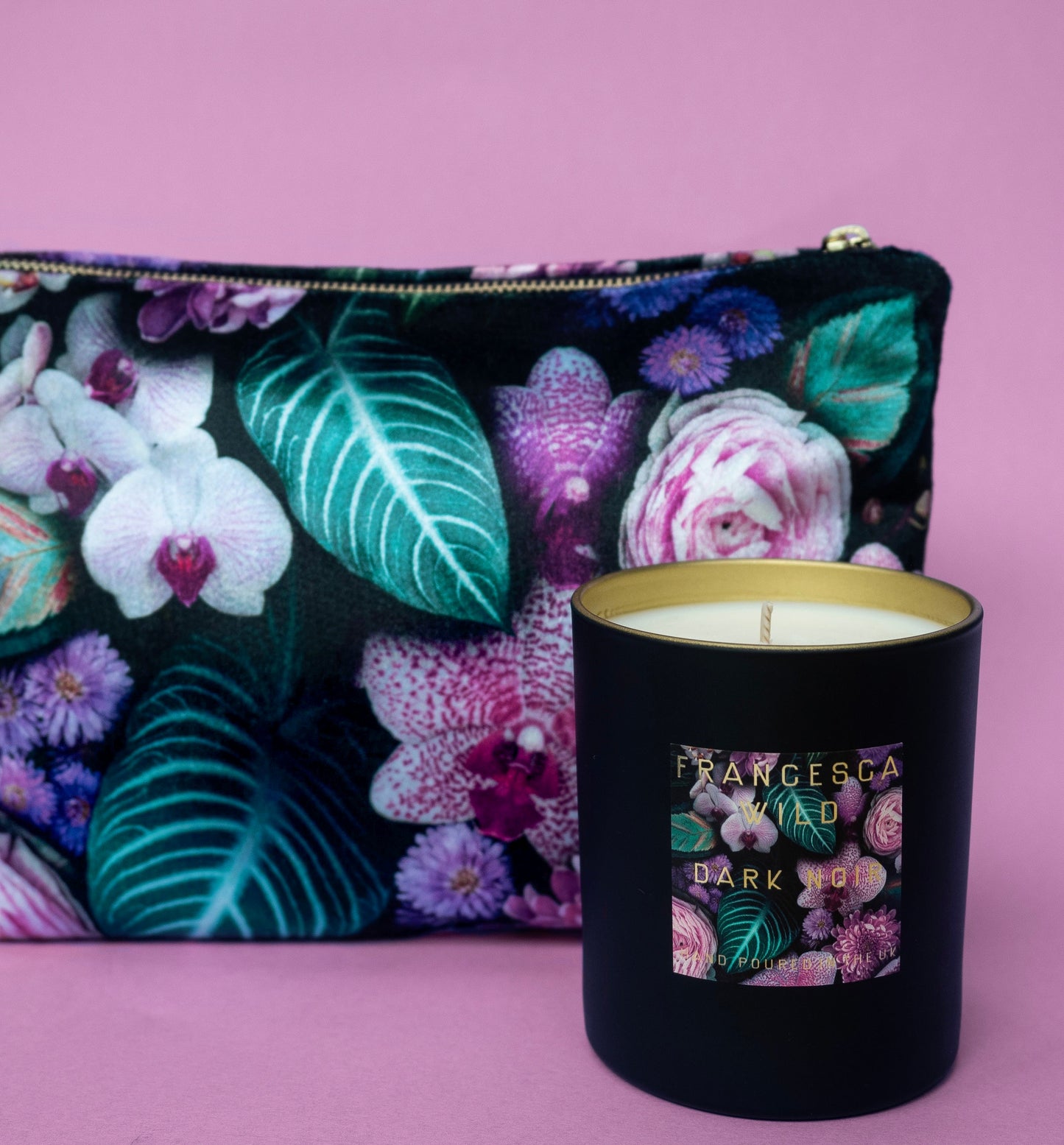 Orchid candle and Zip bag giftset